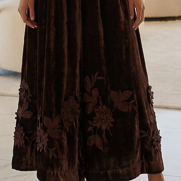 NWT $328 BY ANTHROPOLOGIE 3D Floral Velvet Jumpsuit 4 - Picture 5 of 13